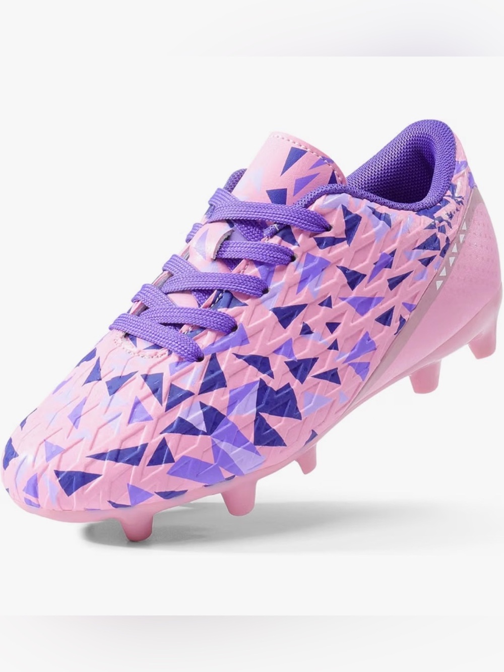 Dream Pairs Kids Pink & Purple Patterned Soccer Cleats